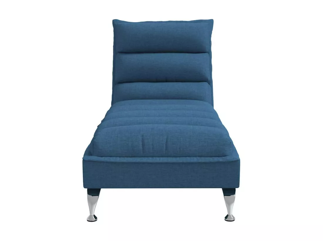 Chaise longue de massage avec coussins bleu tissu