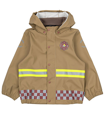 Mikk-Line Regenkleidung m. Träger - PU - Kelp m. Feuerwehrmann