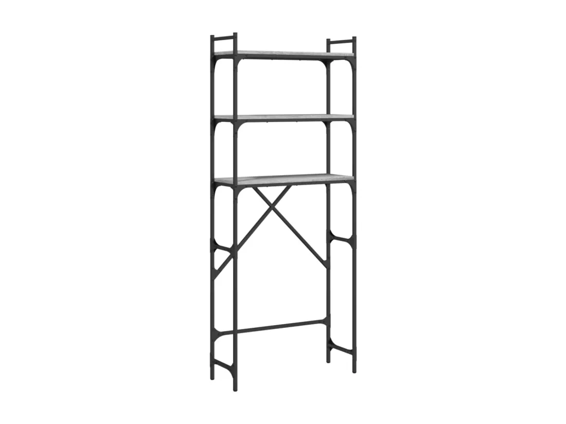 Étagère de lave-linge sonoma gris 67x25x163 cm bois ingénierie
