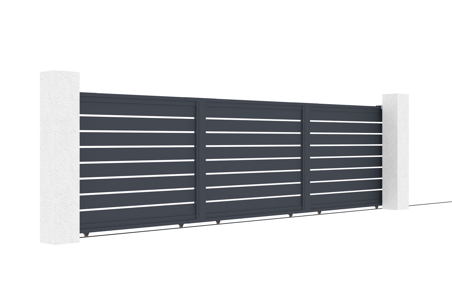 Aluminium schuifpoort, 6m, vogelmotief, 160cm hoog, grijs