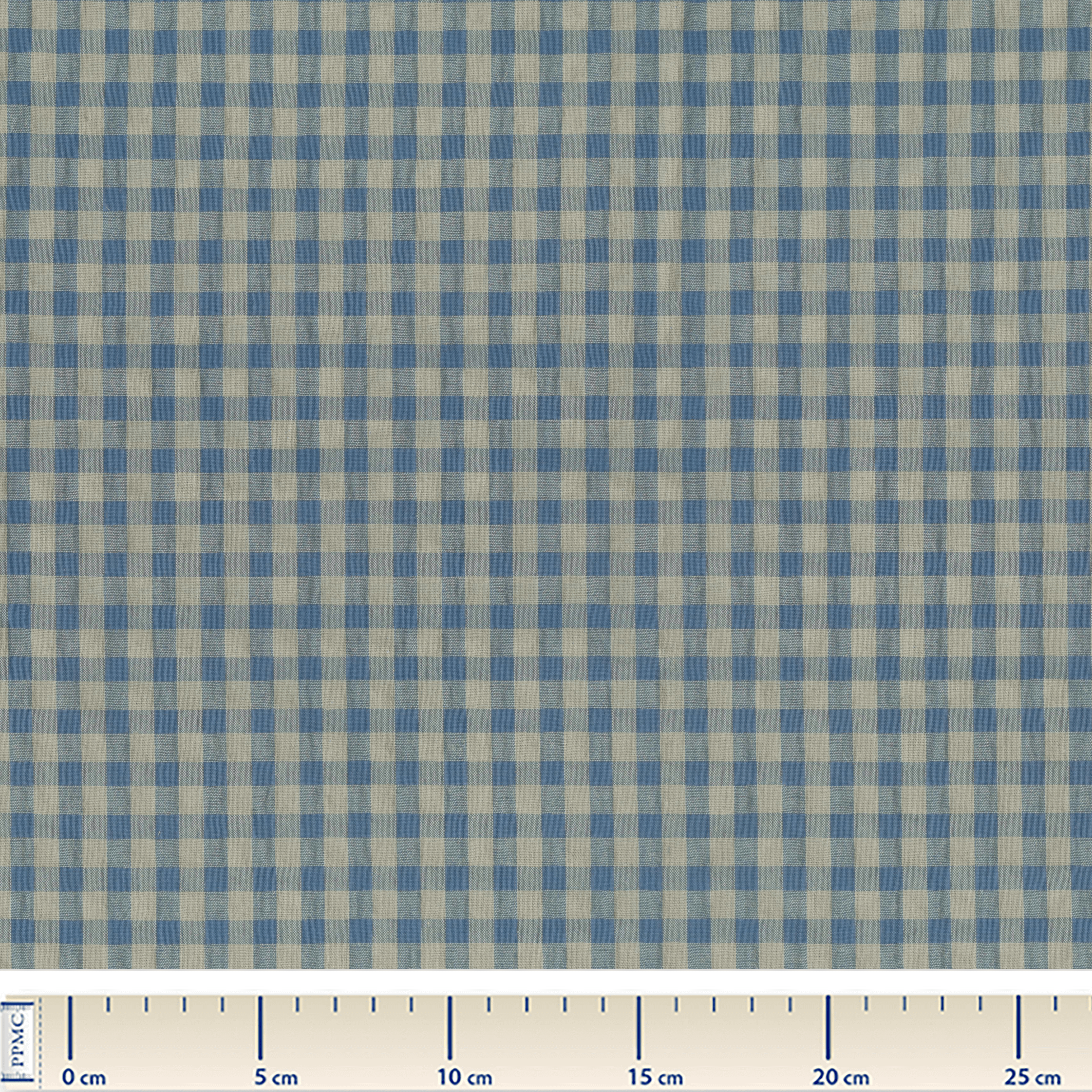 Tissu Coton Au Mètre Ex2429 Vichy Seersucker Vert Bleu