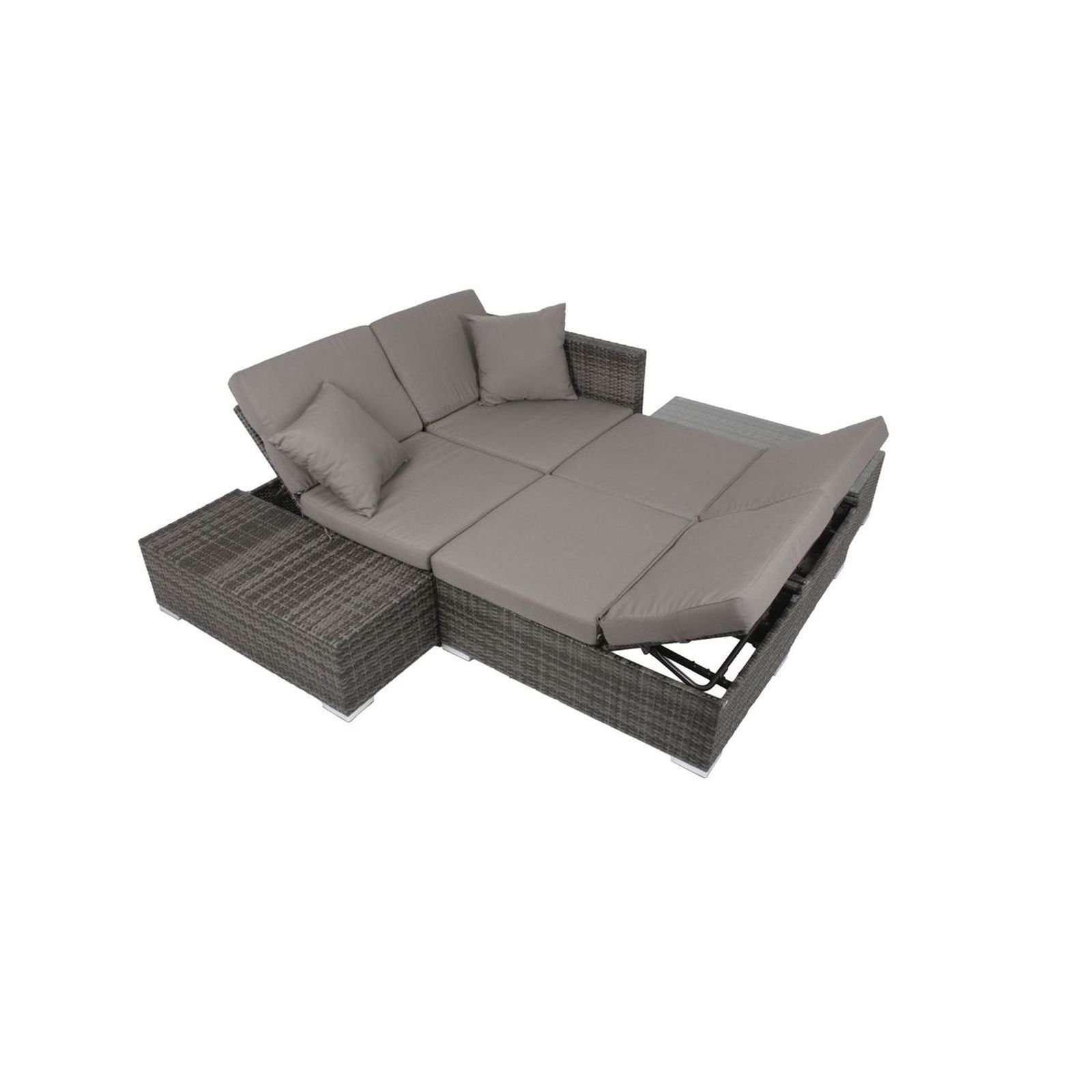 4-teilige Lounge-Set ALCUDIA - grau - Polyrattan