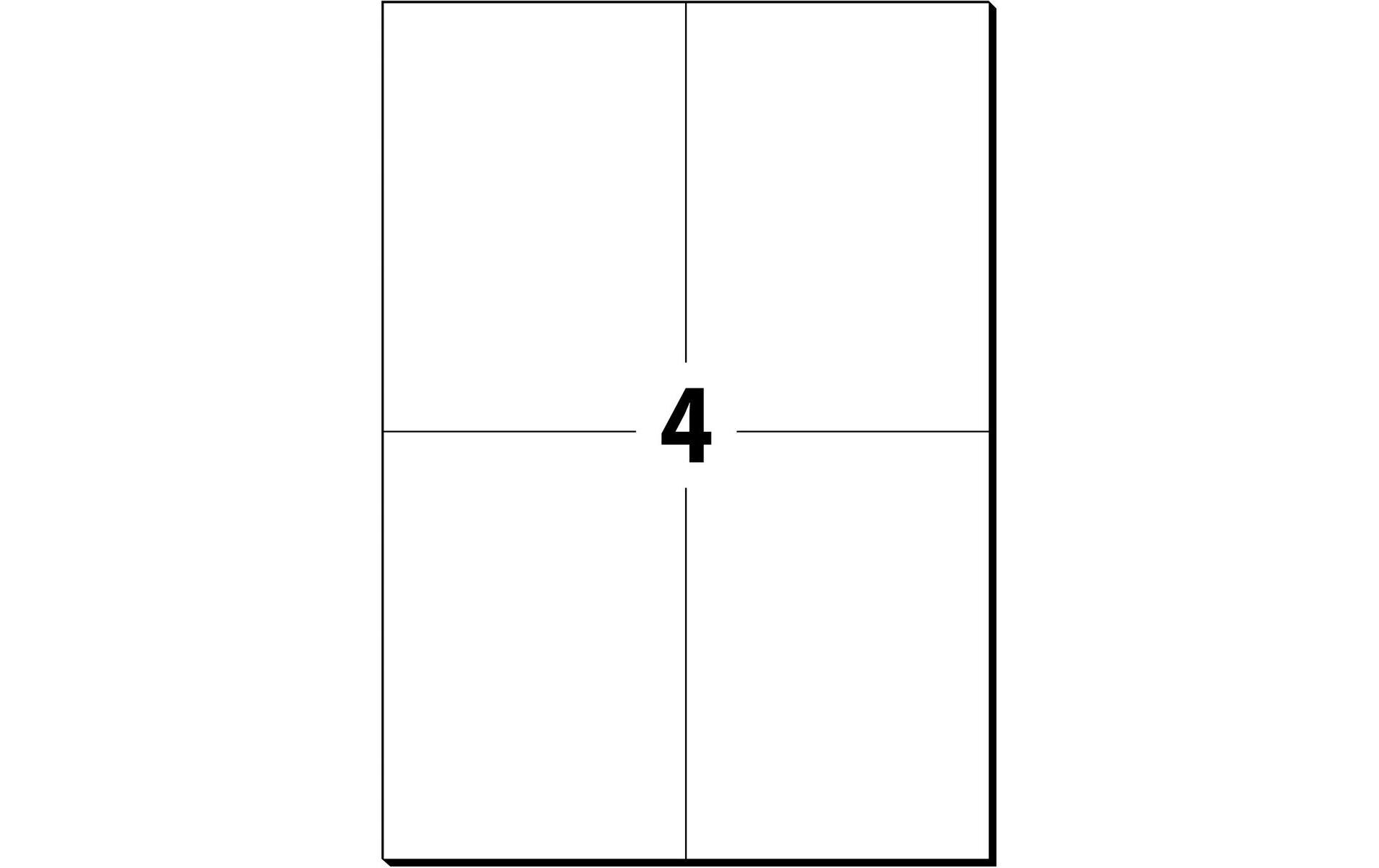 Universal-Etiketten 10.5 x 14.8 cm, 25 Blatt, WeissPersonalisierbare Etiketten ideal für Büro & Handel
