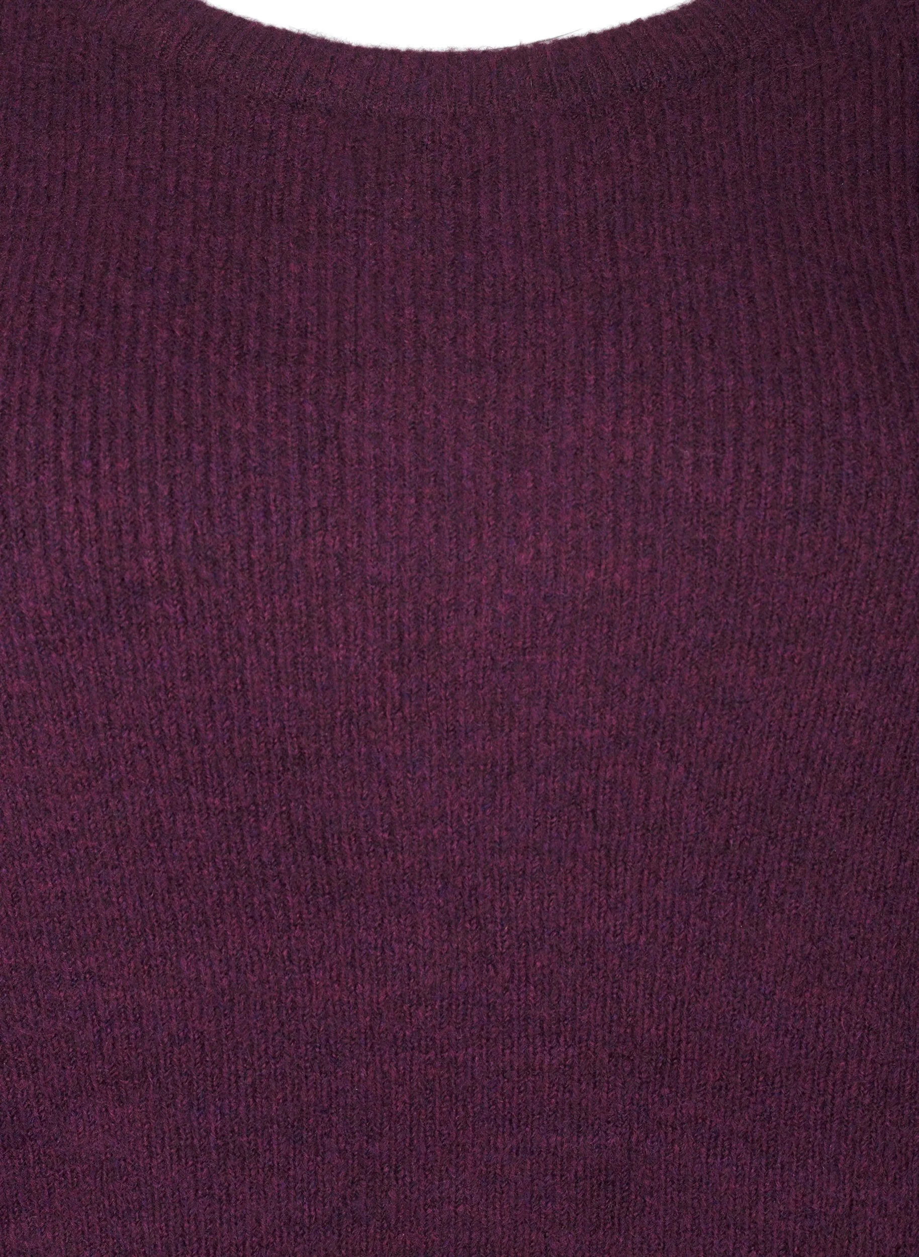 Meleret strikbluse med rund hals