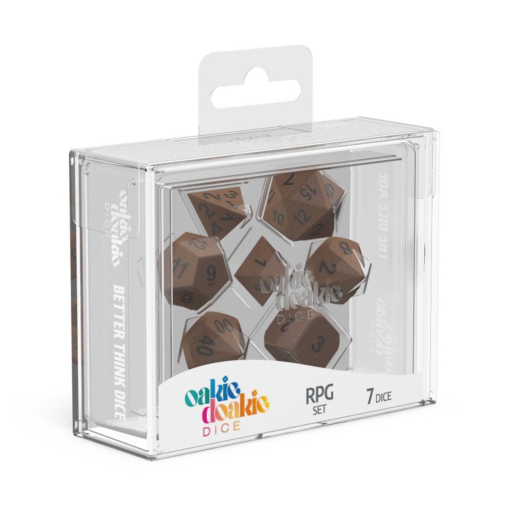 Oakie Doakie Dice dés RPG-Set Metal Dice - Brasstige (7)