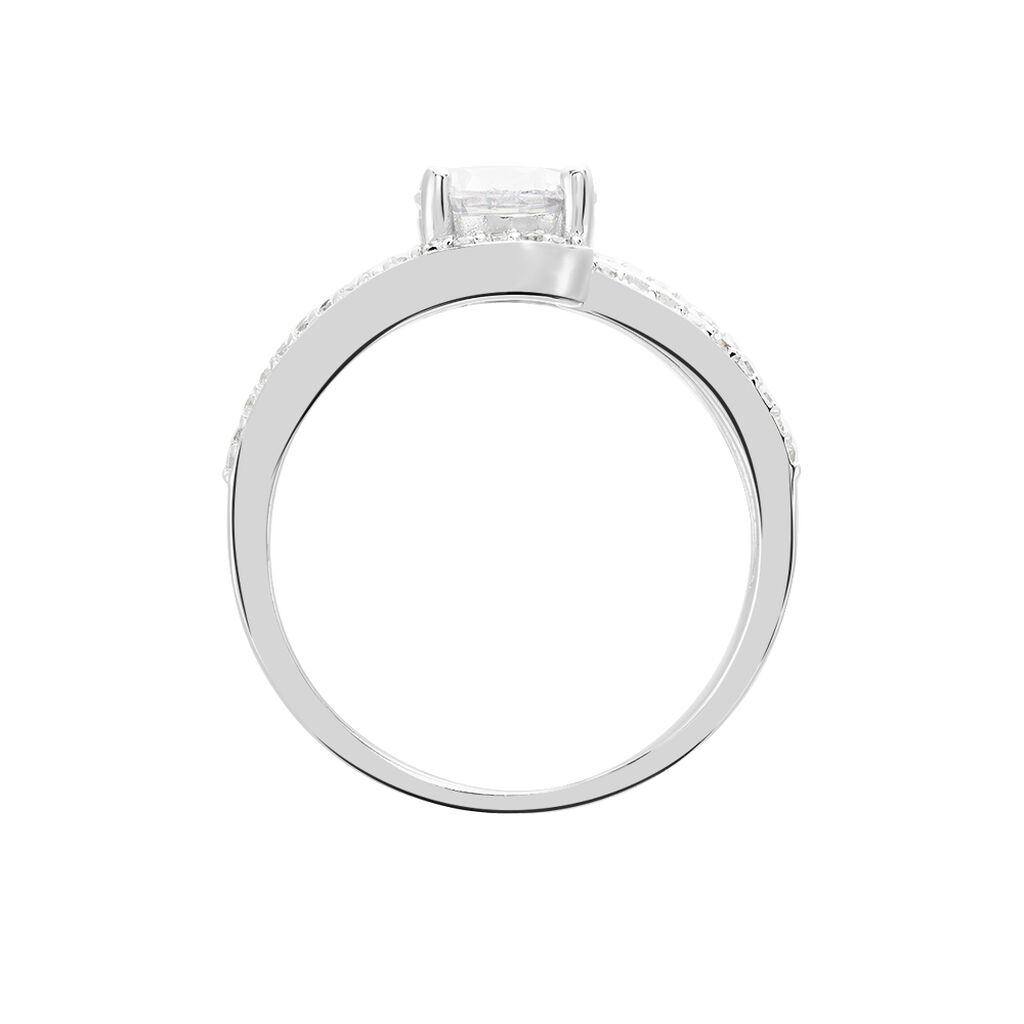 Bague Solitaire Maggy Argent Blanc Oxyde De Zirconium