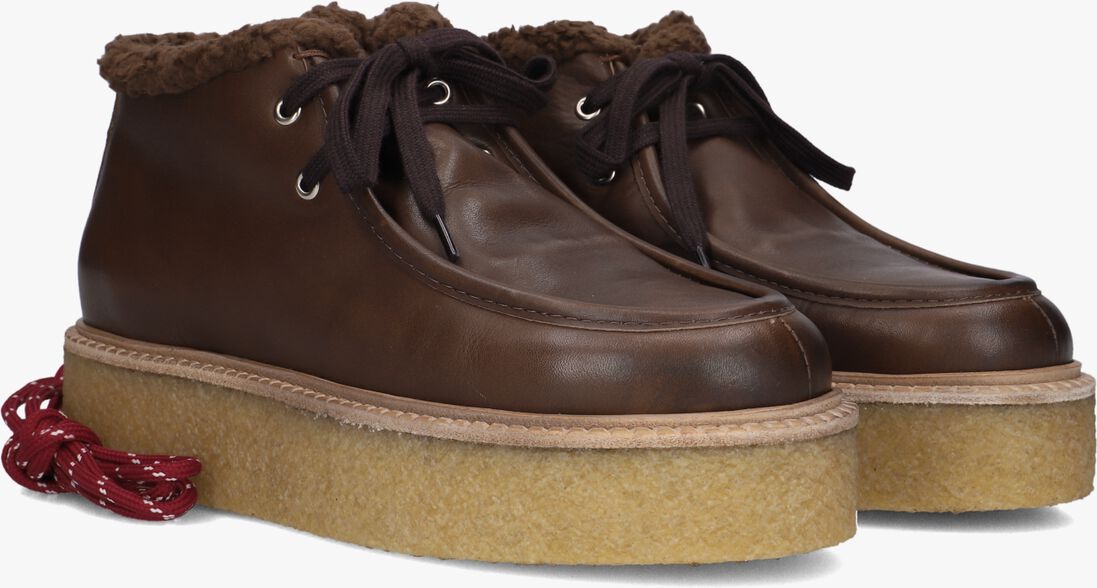bruine posa veterschoenen chukka shearling