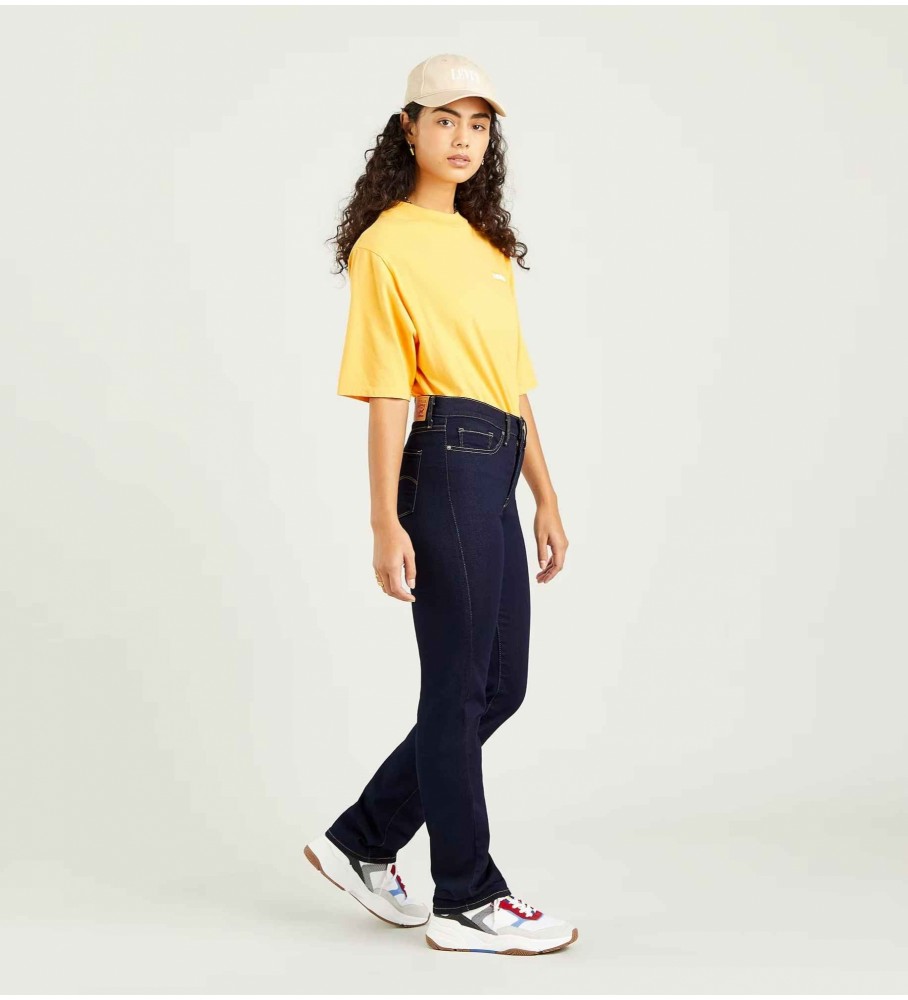 Calça jeans Levi's Straight Shaping 314 azul marinho