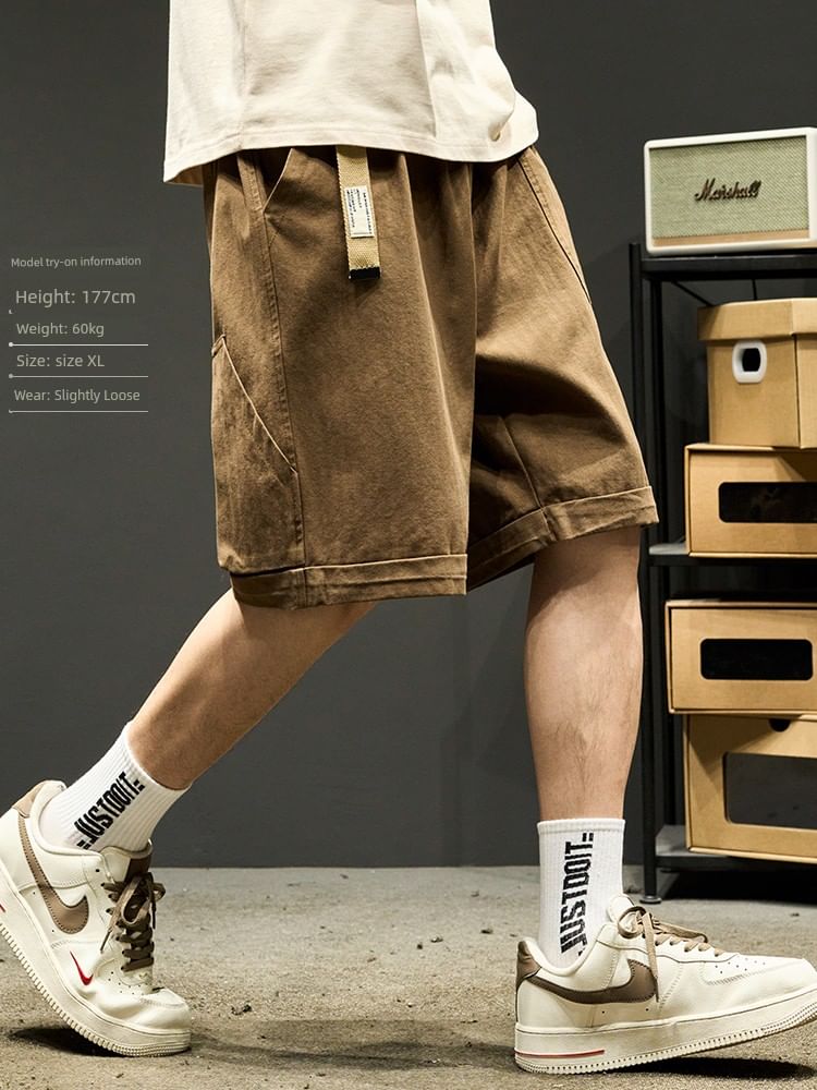 Redsinc - Mid Rise Washed Denim Shorts
