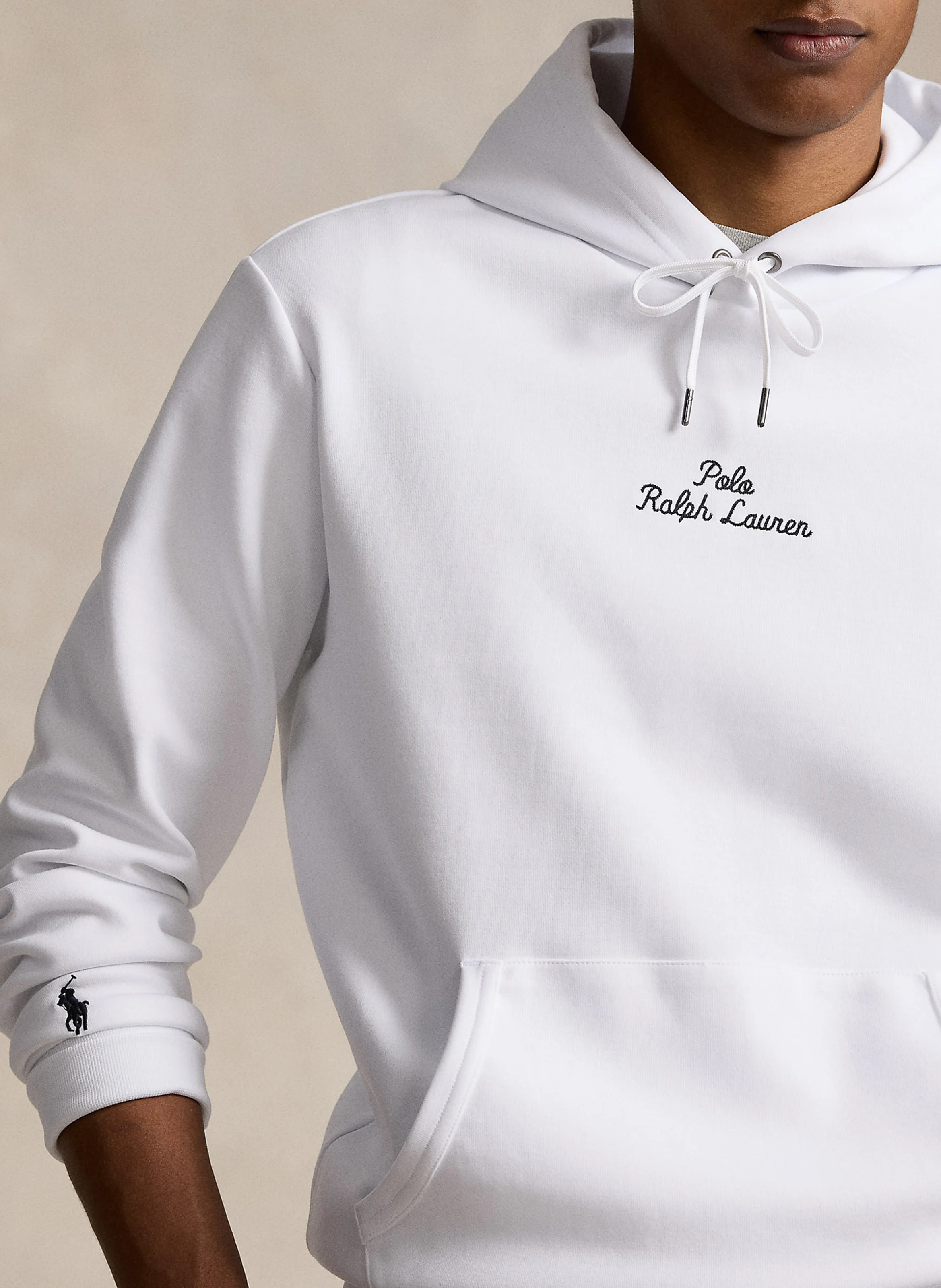 Sweat à capuche droit en coton mélangé | Blanc