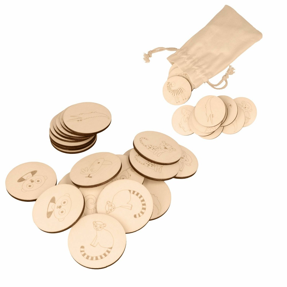 3 jeux enfants safari en bois