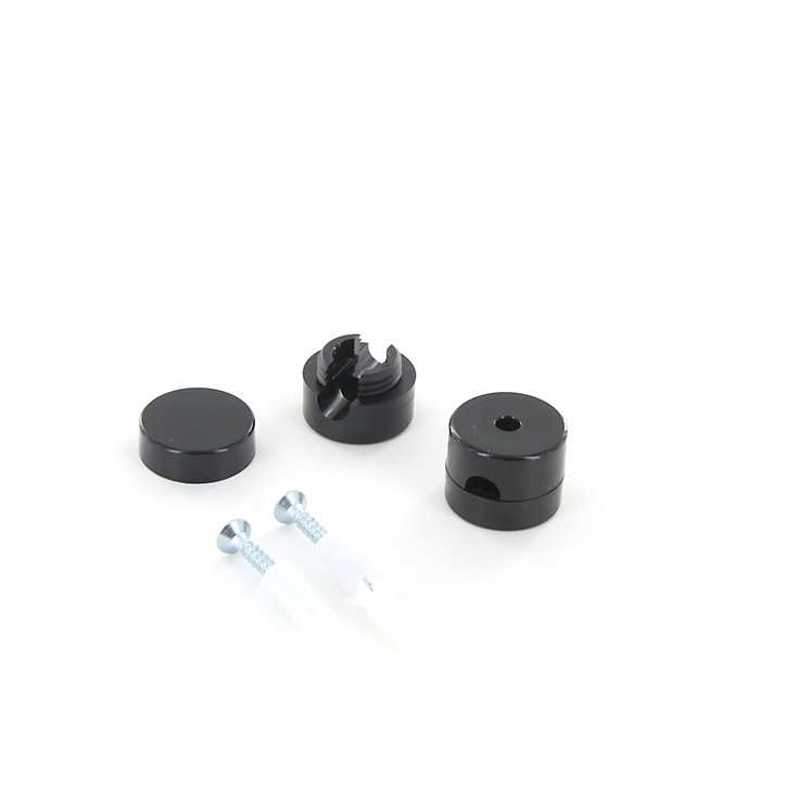 Fixation au mur universelle pour passage du câble noir L.1,8 x l.2 cm