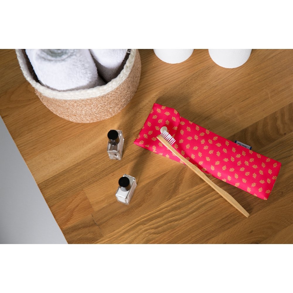 Pochette Brosse À Dents Feuillage Or Rose