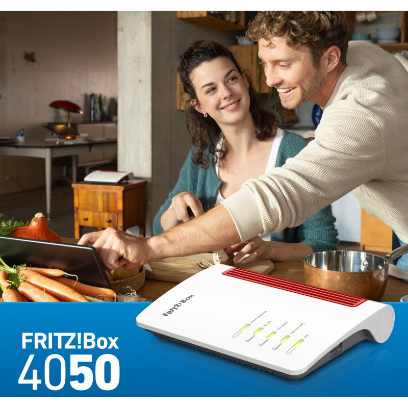 Box 4050 routeur sans fil Gigabit Ethernet Bi-bande (2,4 GHz / 5 GHz) Blanc, Rouge