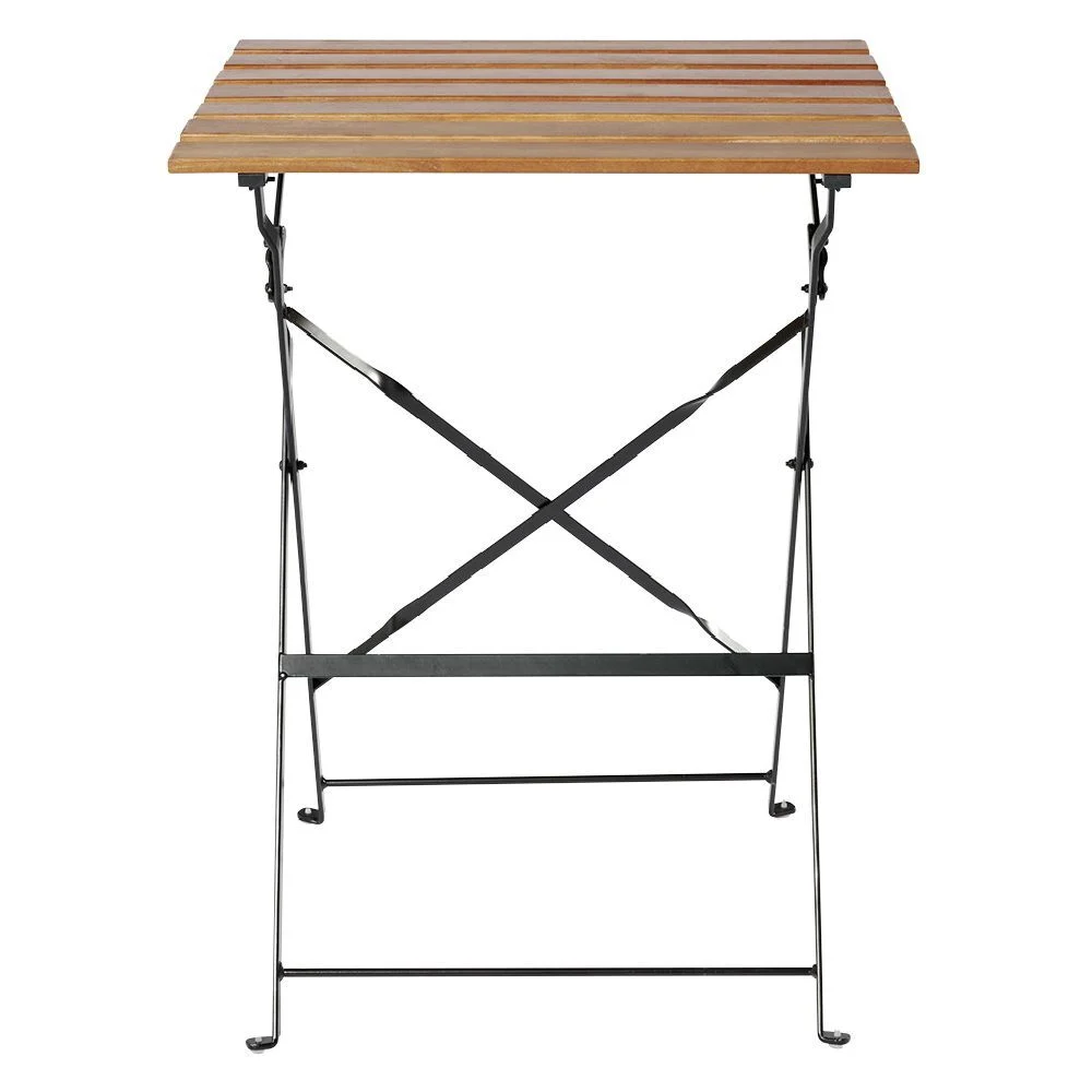 Table de jardin pliante Bali 2 personnes métal bois