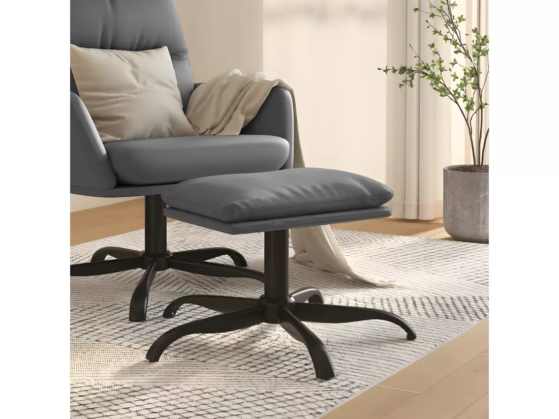 Repose-pied Gris anthracite 60x60x36 cm Similicuir