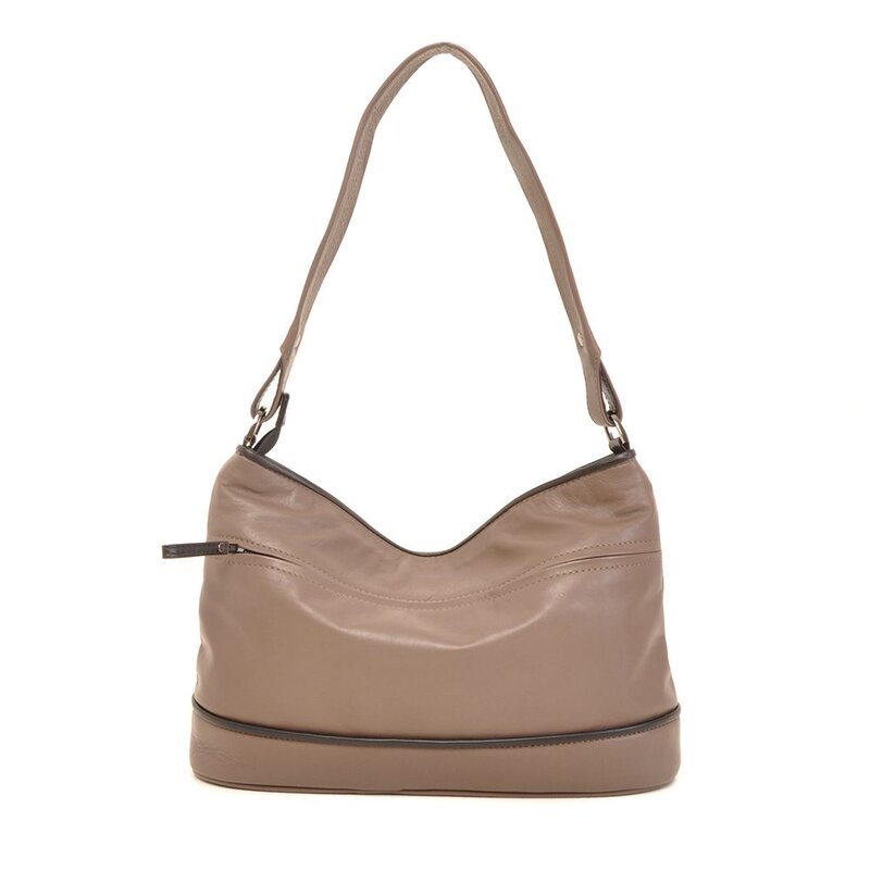 Berba Soft Schoudertas Taupe – Zwart
