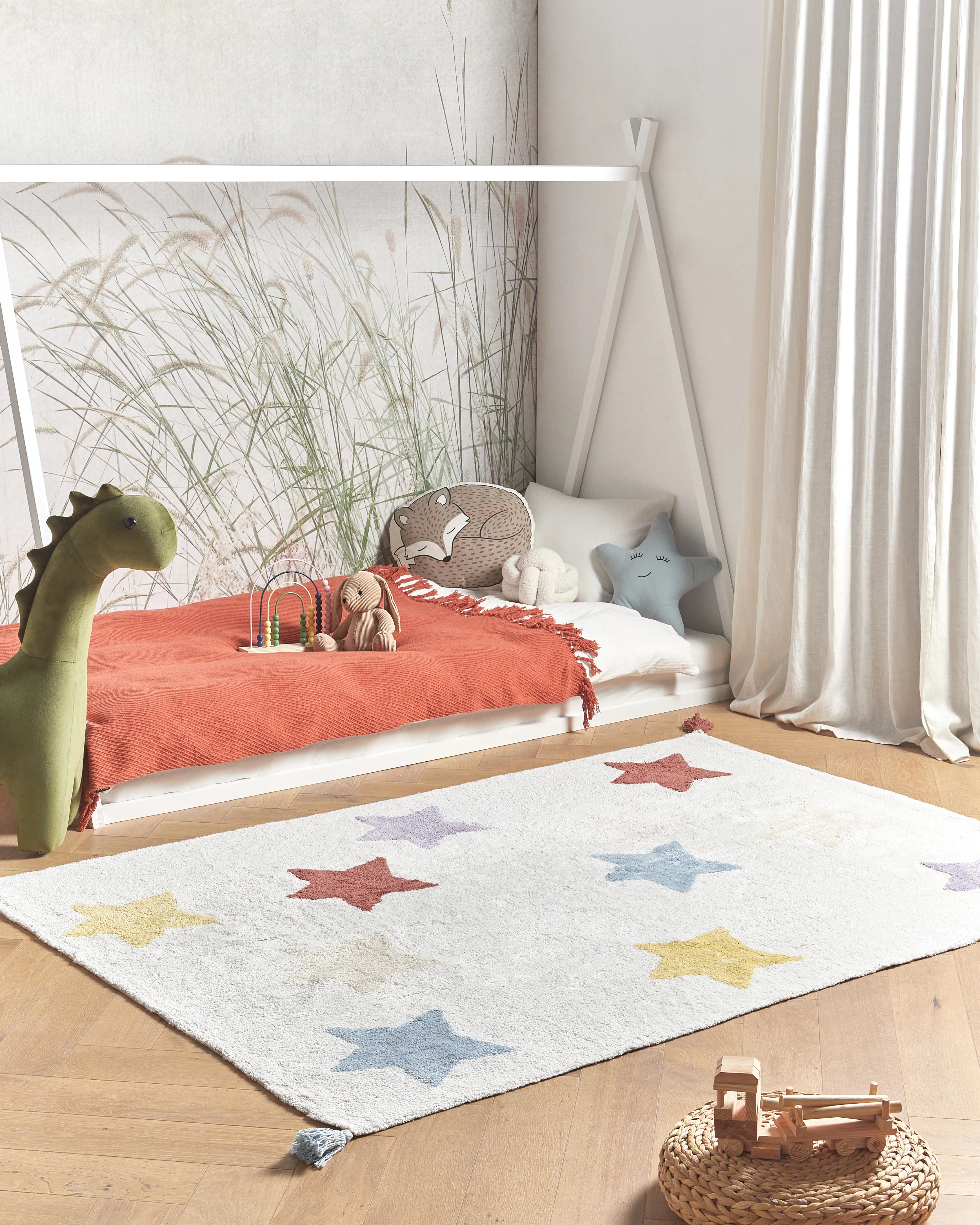Kindervloerkleed MEREVI Meerkleurig 140 x 200 cm Katoen