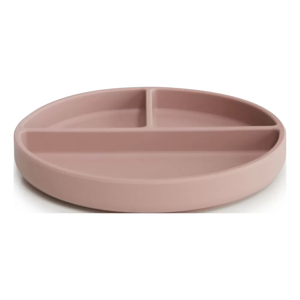 Mushie Silikone Tallerken Rumdelt Blush - 1 stk.