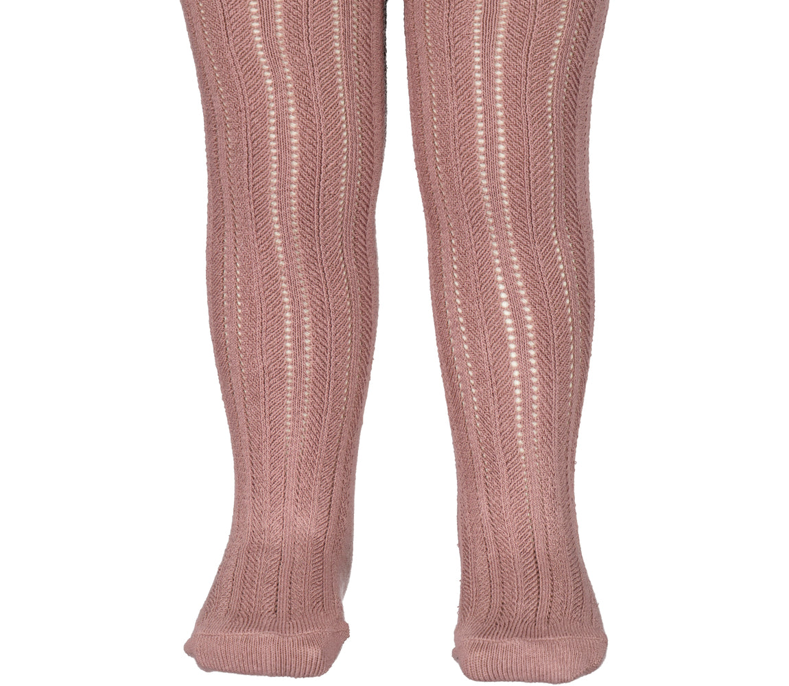 Tights Pointelle, Strømpebukser - Dusty Mauve