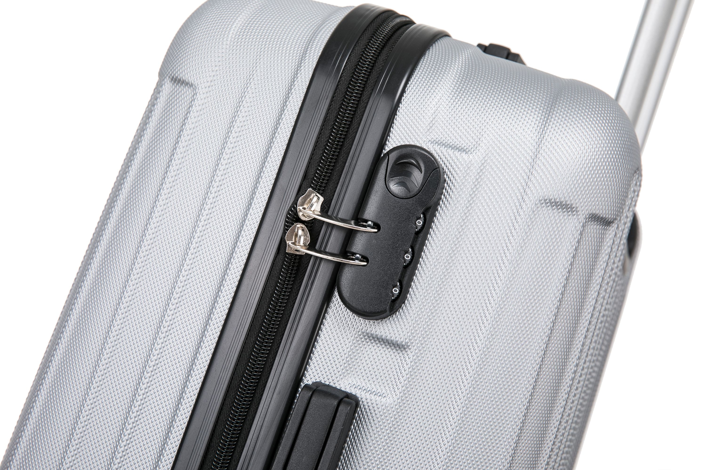Reisekoffer Hartschalenkoffer LINN 5er Set silber