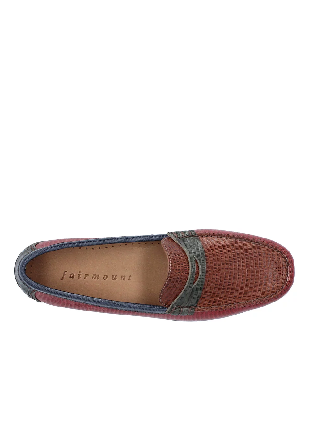 MOCASSIN W LIZARD MULTICO  ROUGE