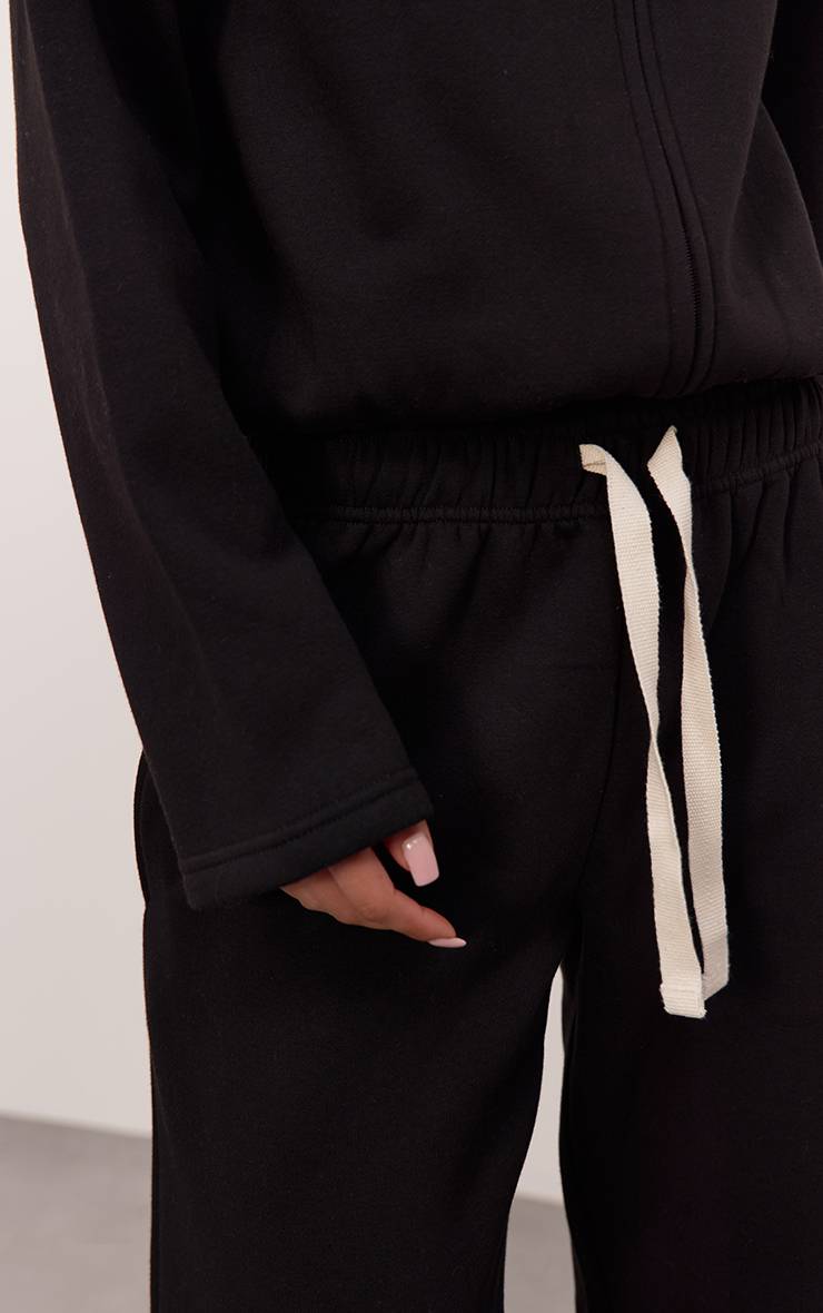Noir Joggers À Cordon Contrasté