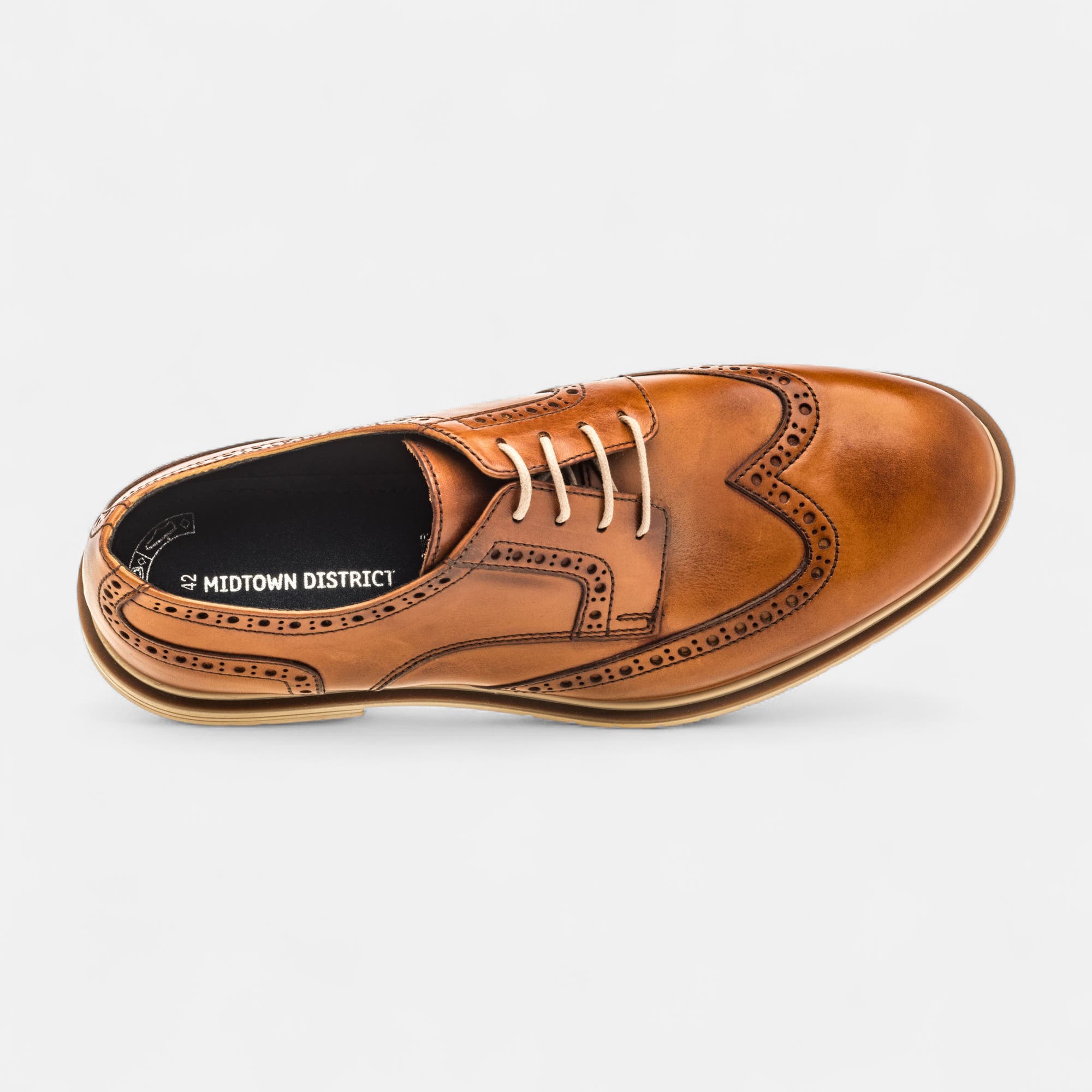 Derbies Homme en cuir cognac