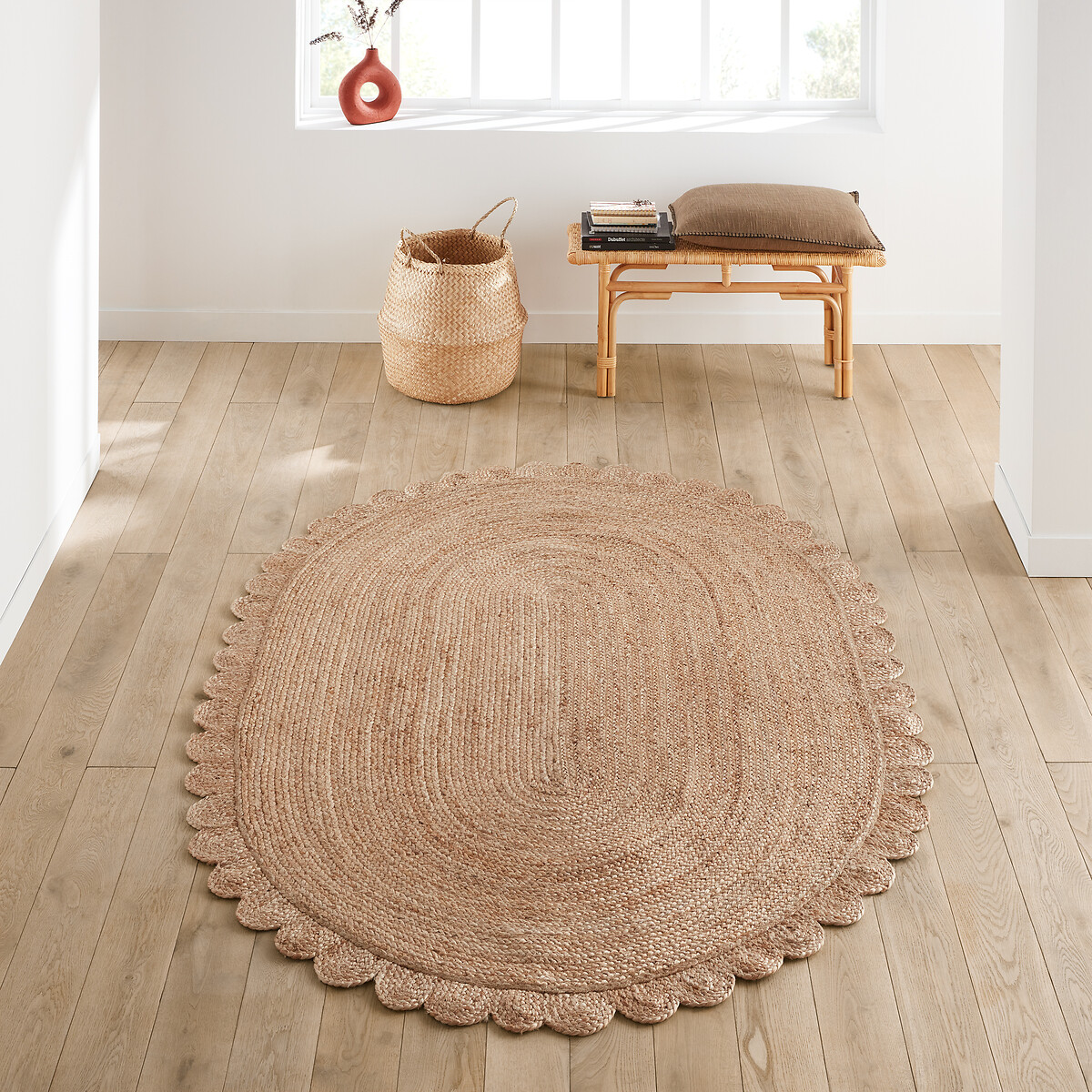 LA REDOUTE INTERIEURS<br>Tapete oval de juta, Aftas