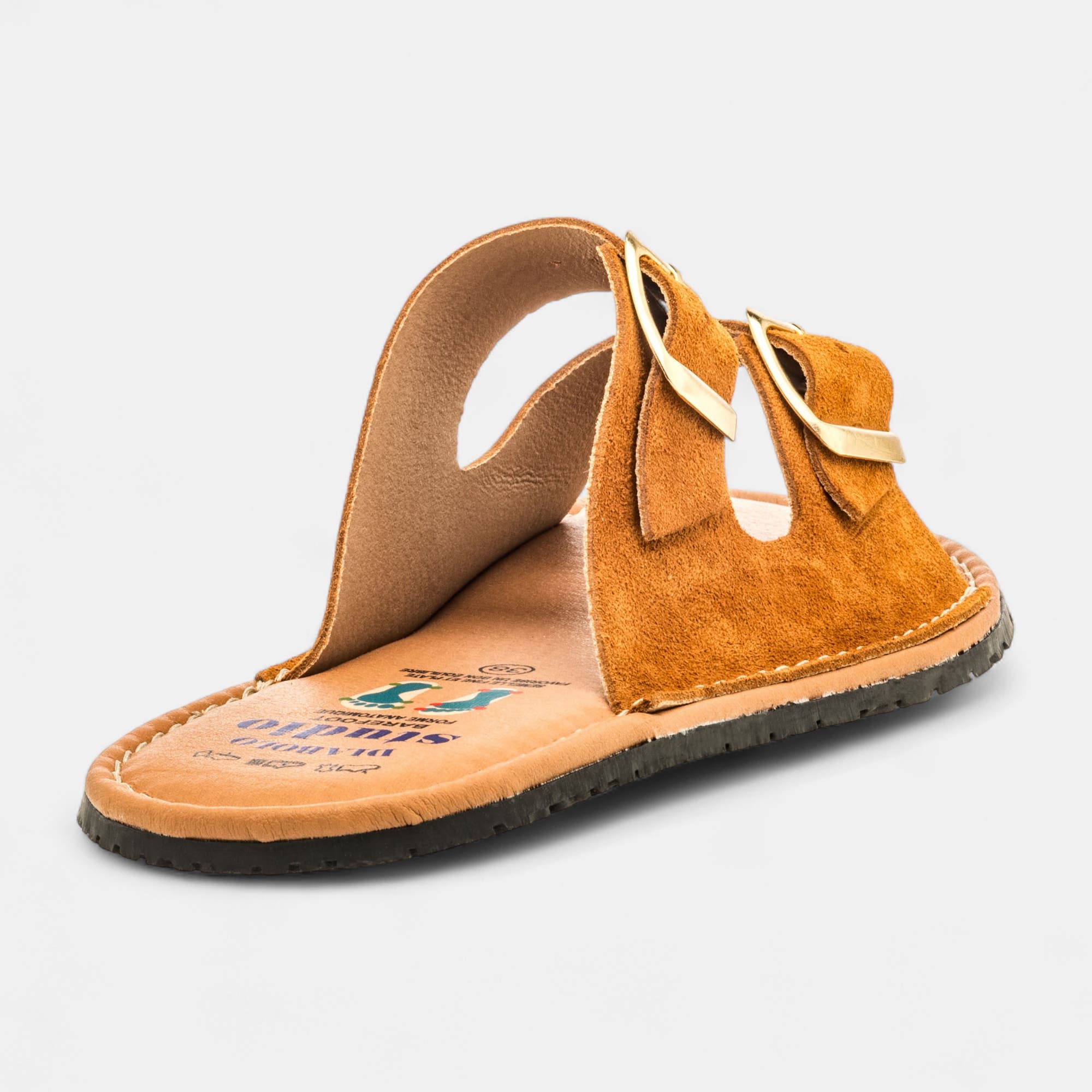 Mules Femme en cuir cognac