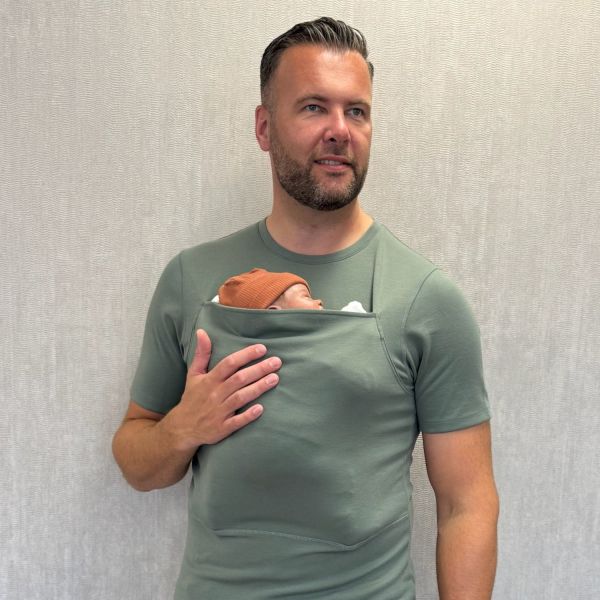Womboo Buidelshirt - Man - Maat XXL - Groen / Grijs