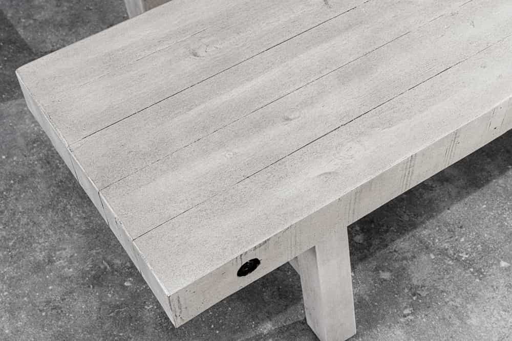 Industrial Sitzbank FINCA 165cm grau Pinie recyceltes Massivholz Eisen