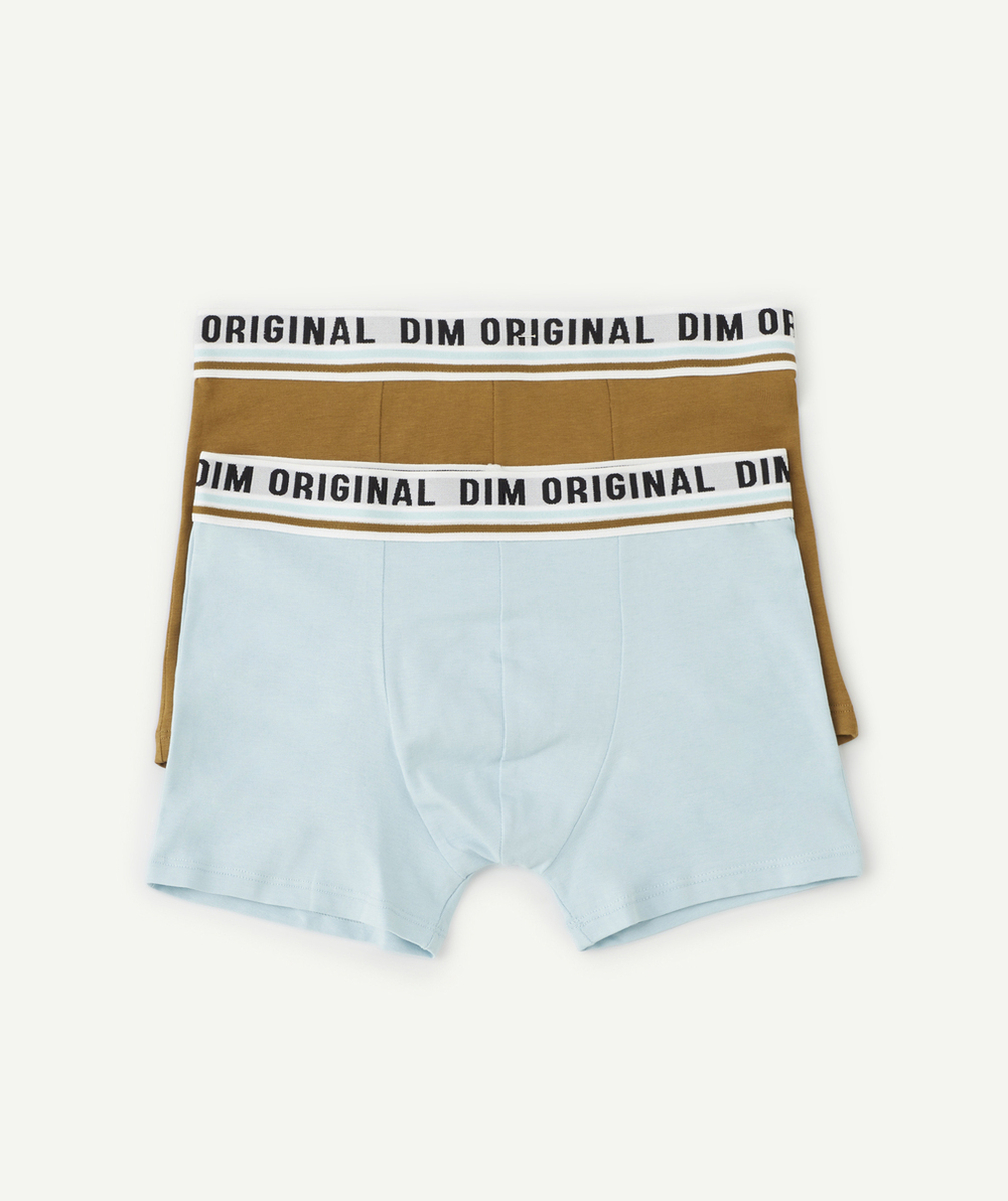 DIMLOT DE 2 BOXERS ORIGINALS MARRON ET BLEU