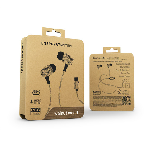 Sistema auricular de energia Eco Walnut Wood