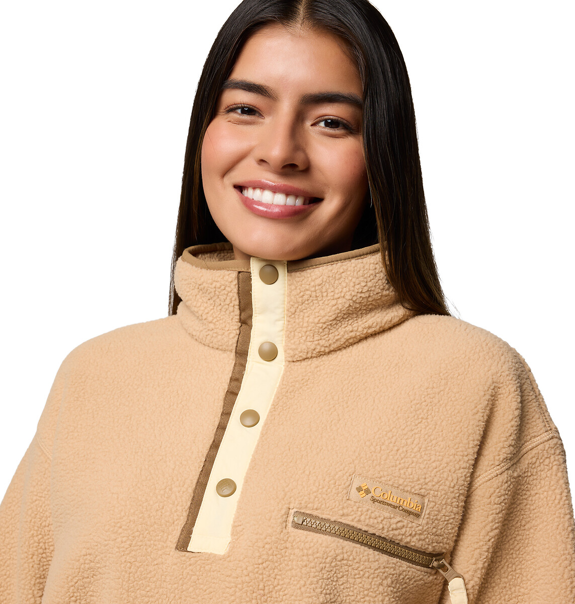COLUMBIA<br>Suéter de lã com fechamento por meio botão de pressão Helvetia™ II