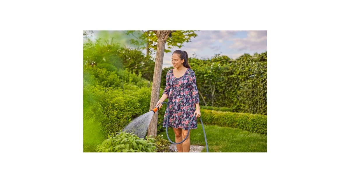 GARDENATextielslang Liano Xtreme 15 m Set  (Donkergrijs/oranje)