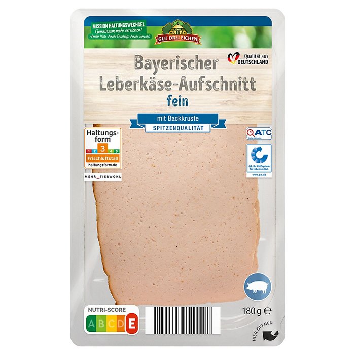 GUT DREI EICHEN Bayerischer Leberkäse-Aufschnitt 180 g
