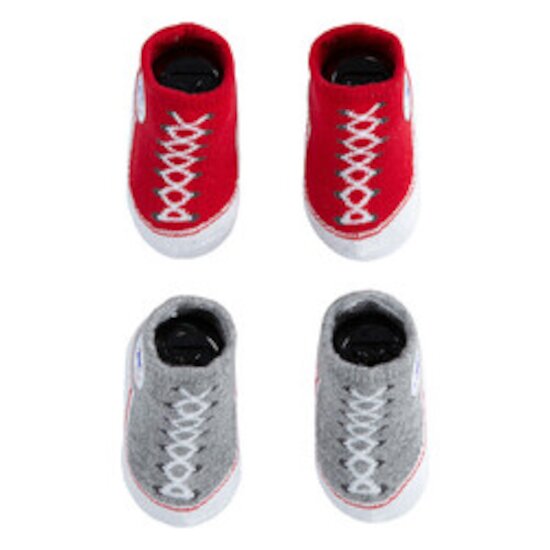 Lot 2 Chaussons   Rouge/Gris        6-12 mois   de               Converse