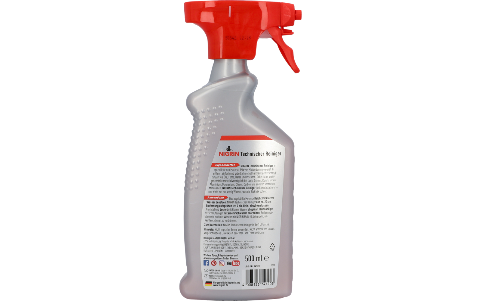 Nigrin Technischer Reiniger für Motorräder 500 ml