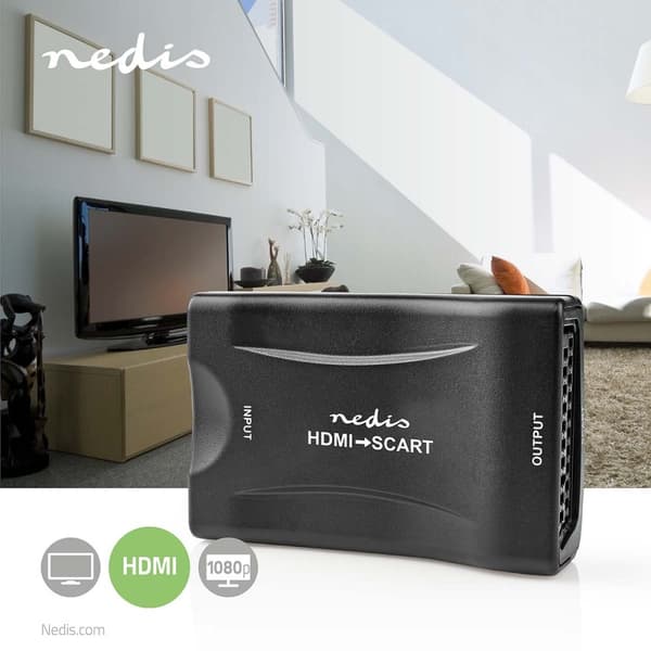 Nedis HDMI ™ Converter | HDMI ™ -inngang | SCART Hunn | 1-veis | 1080p | 1.2 Gbps | ABS | Sort