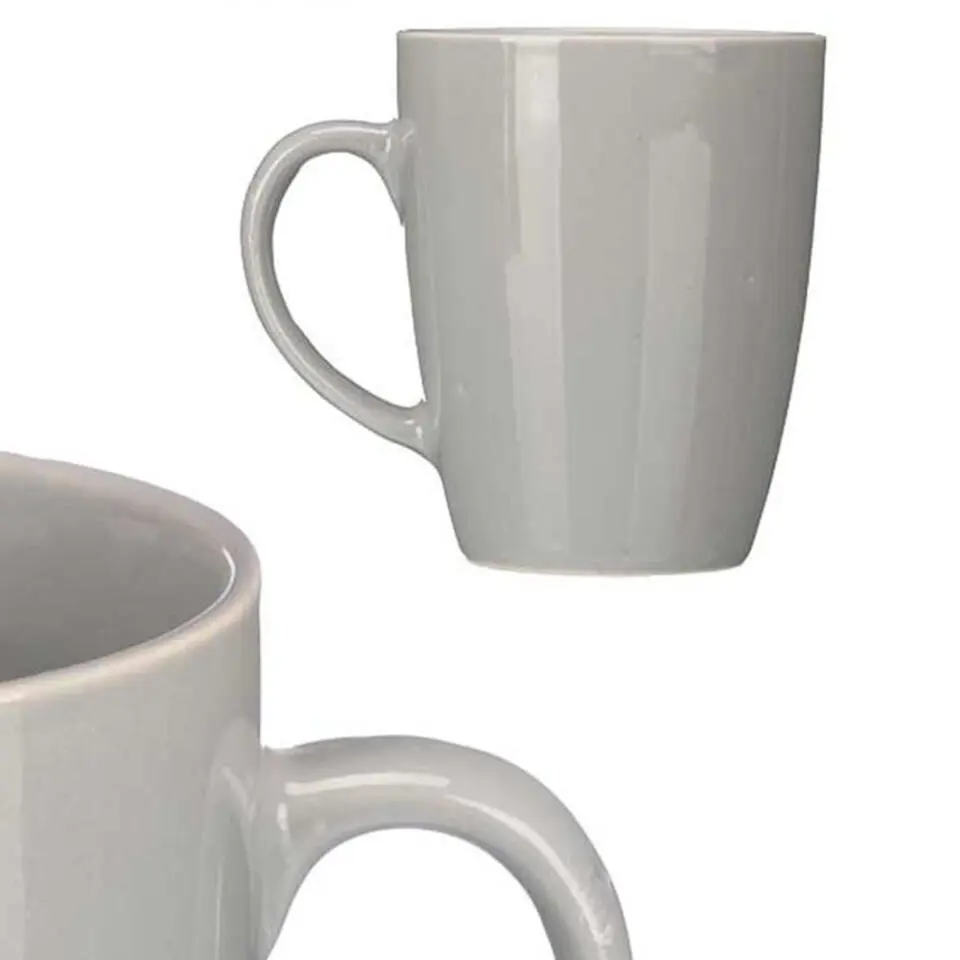 Vessia Design koffie mokken - 6x - grijs - keramiek - 330 ml