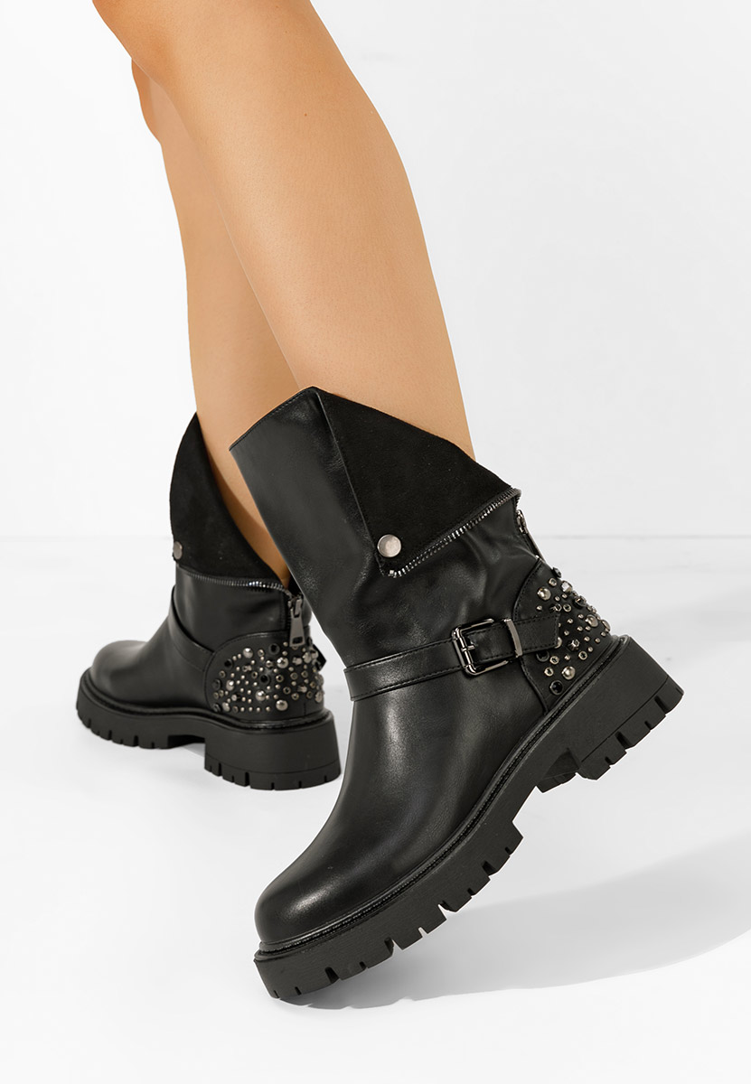 Bottines hautes femme noires Louvenia