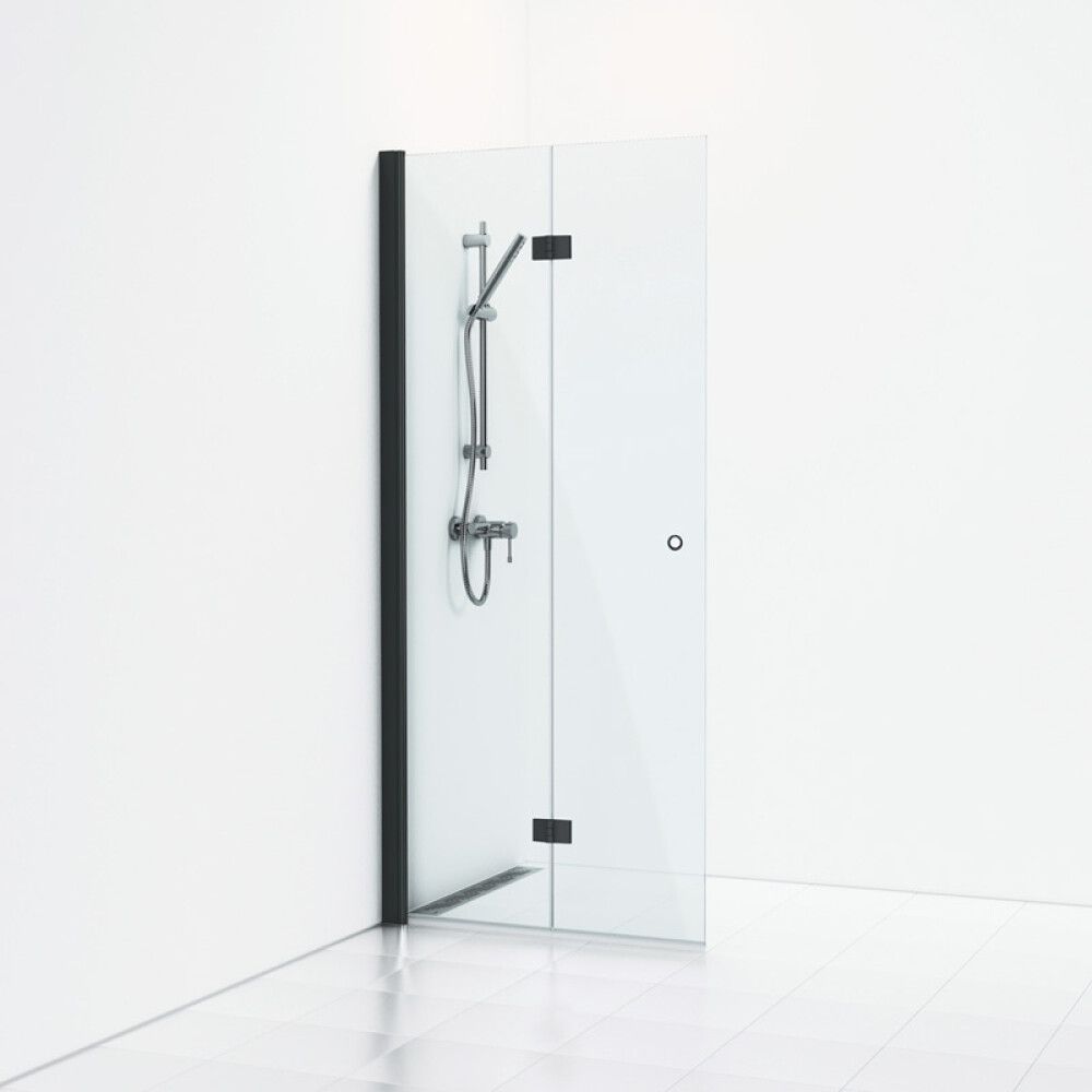 DUSJDØR FOLDBAR SVEDBERGS SKOGA 80CM SVART/KLARGLASS