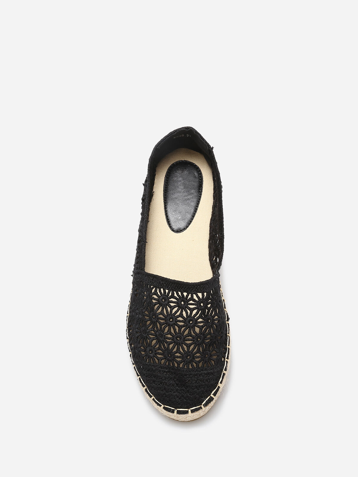 Espadrilles en broderie anglaise- Noir
