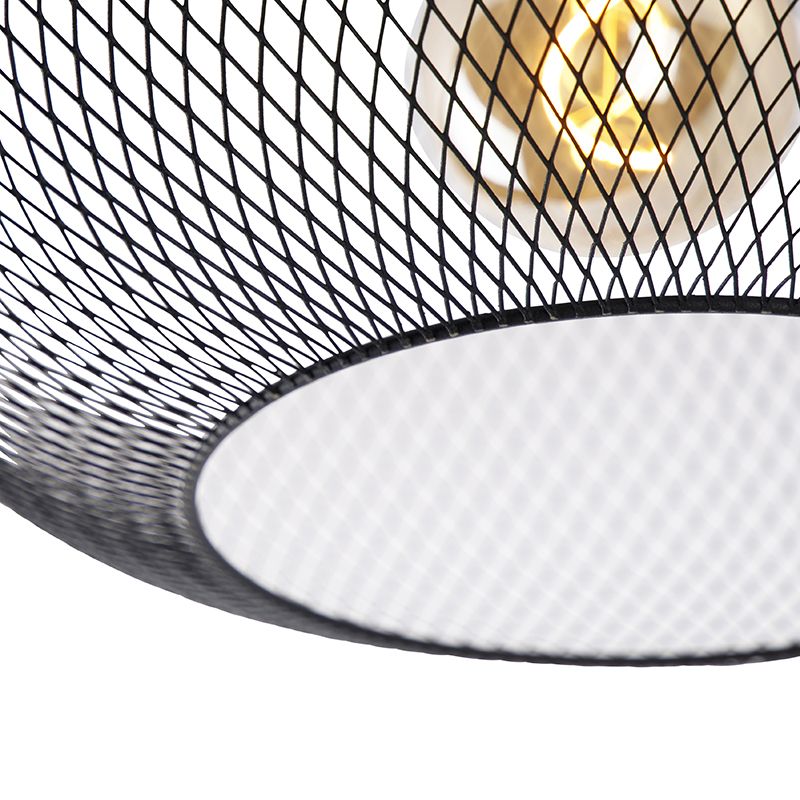 Moderne plafondlamp zwart 45 cm - Mesh Ball