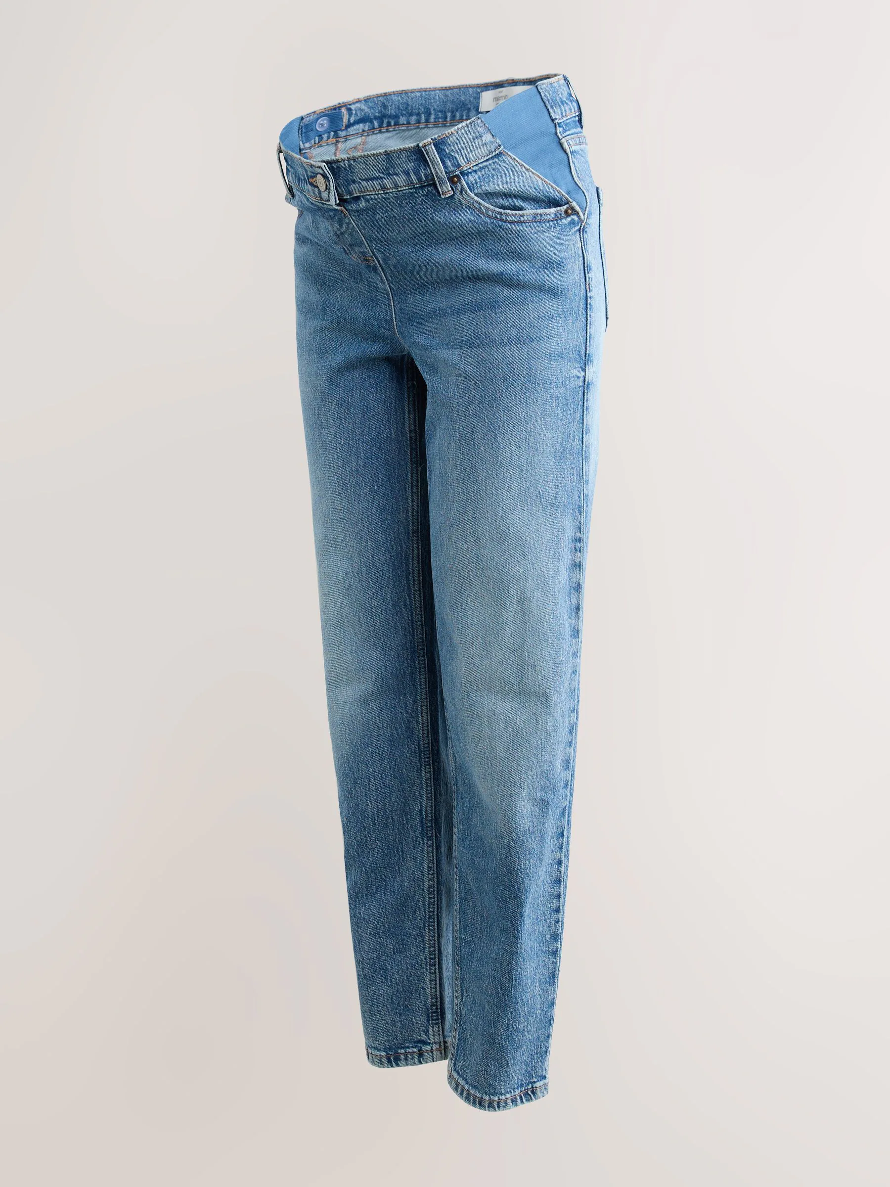 Middenblauw denim - Zwangerschapsjeans met rechte pijpen