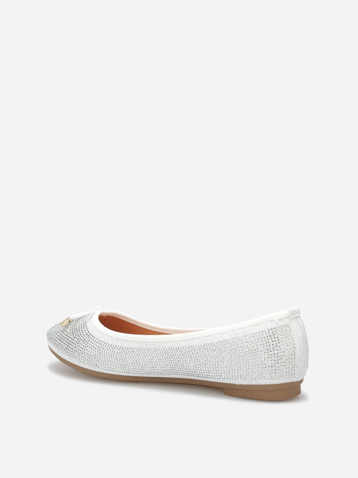 Ballerines à strass et nœud- Blanc