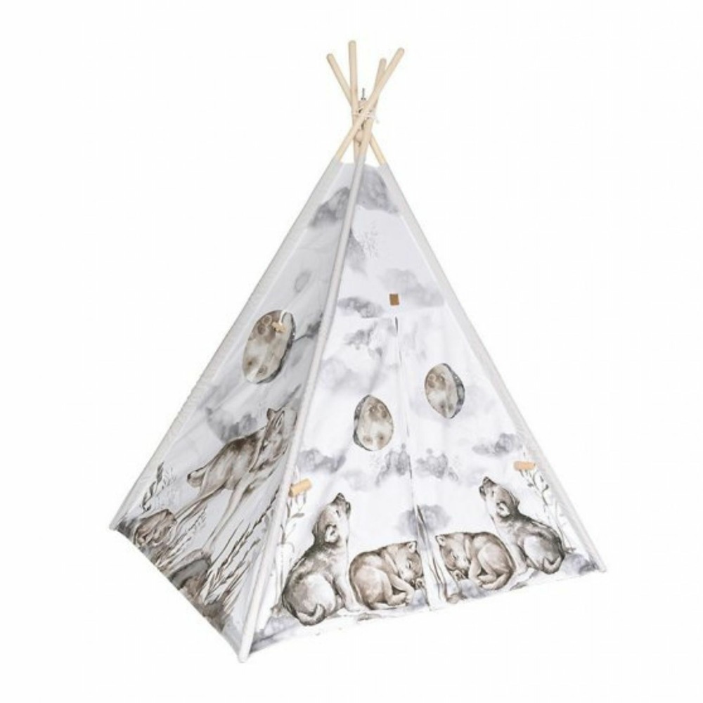Tipi enfant loup avec coussins