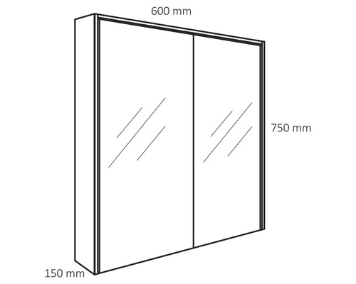 Poten spiegelkast 60 x 15 x 75 cm mintgroen