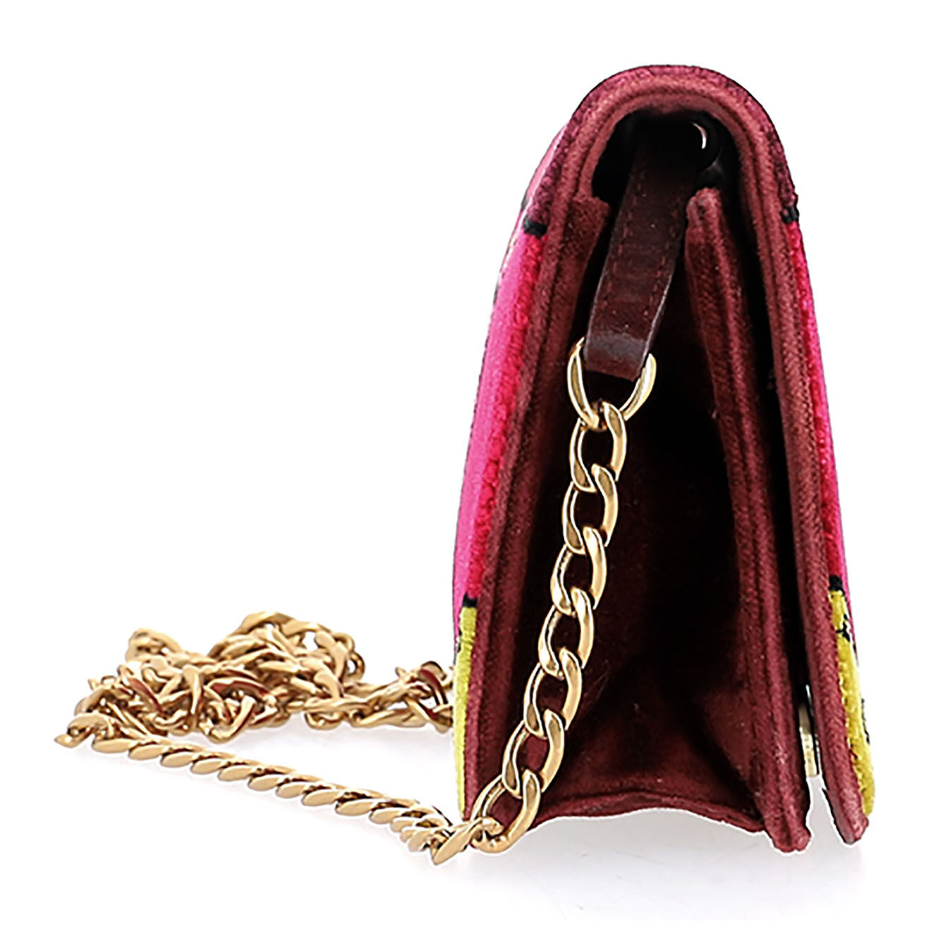 Prada Sac bandoulière Cahier en Velours rose - Très bon état - L.18 cm